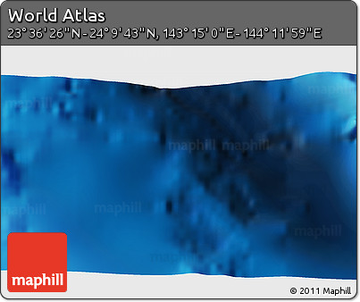 Physical 3D Map of the Area around 23° 53' 5" N, 143° 43' 29" E