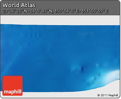 Physical 3D Map of the Area around 23° 53' 5" N, 151° 22' 30" E