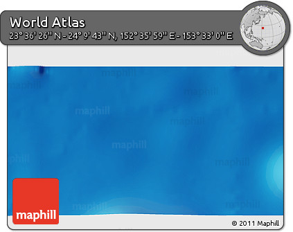 Physical 3D Map of the Area around 23° 53' 5" N, 153° 4' 29" E