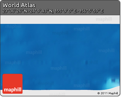 Physical 3D Map of the Area around 23° 53' 5" N, 155° 37' 30" E