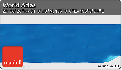 Physical Panoramic Map of the Area around 23° 53' 5" N, 155° 37' 30" E