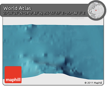 Satellite 3D Map of the Area around 23° 53' 5" N, 157° 19' 29" E