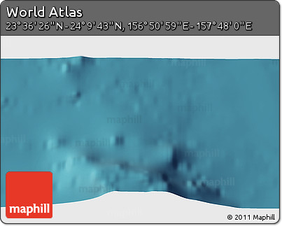 Satellite 3D Map of the Area around 23° 53' 5" N, 157° 19' 29" E