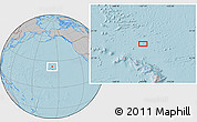 Gray Location Map of the area around 23° 53' 5" N, 157° 10' 30" W, hill shading