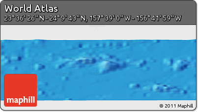 Physical Panoramic Map of the Area around 23° 53' 5" N, 157° 10' 30" W