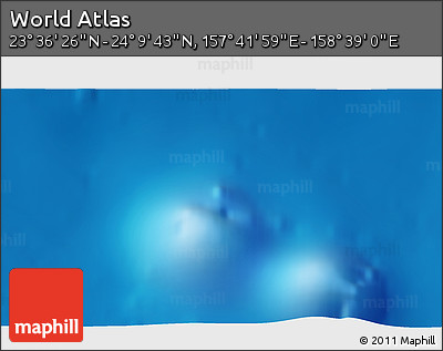 Physical 3D Map of the Area around 23° 53' 5" N, 158° 10' 30" E