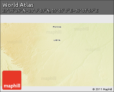 Physical 3D Map of the Area around 23° 53' 5" N, 16° 13' 30" E