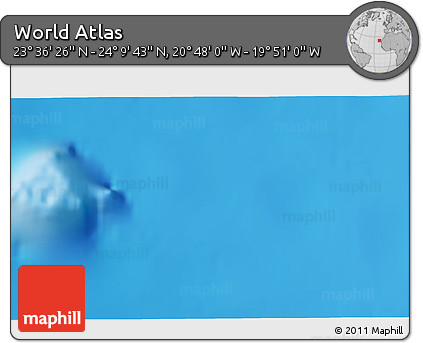 Shaded Relief 3D Map of the Area around 23° 53' 5" N, 20° 19' 30" W
