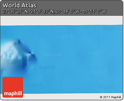 Shaded Relief 3D Map of the Area around 23° 53' 5" N, 20° 19' 30" W