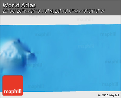 Shaded Relief 3D Map of the Area around 23° 53' 5" N, 20° 19' 30" W