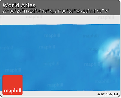 Shaded Relief 3D Map of the Area around 23° 53' 5" N, 21° 10' 29" W