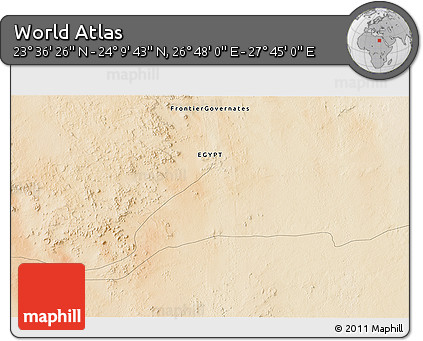 Satellite 3D Map of the Area around 23° 53' 5" N, 27° 16' 29" E