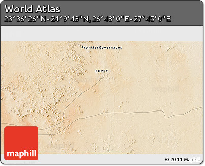 Satellite 3D Map of the Area around 23° 53' 5" N, 27° 16' 29" E