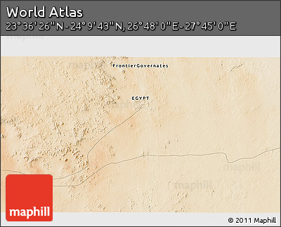 Satellite 3D Map of the Area around 23° 53' 5" N, 27° 16' 29" E