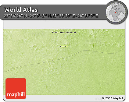 Physical 3D Map of the Area around 23° 53' 5" N, 28° 7' 30" E