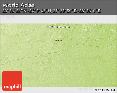 Physical 3D Map of the Area around 23° 53' 5" N, 28° 7' 30" E