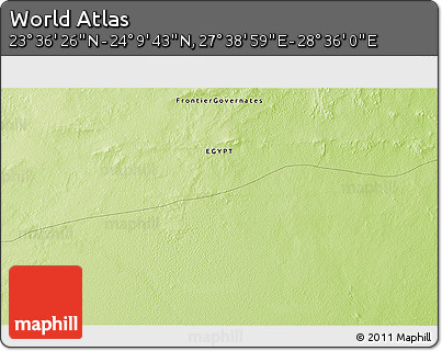 Physical 3D Map of the Area around 23° 53' 5" N, 28° 7' 30" E