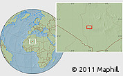 Savanna Style Location Map of the area around 23° 53' 5" N, 2° 37' 30" E, hill shading