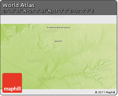 Physical 3D Map of the Area around 23° 53' 5" N, 31° 31' 29" E