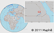 Gray Location Map of the area around 23° 53' 5" N, 32° 22' 30" E