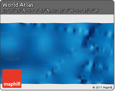 Physical 3D Map of the Area around 23° 53' 5" N, 32° 13' 30" W