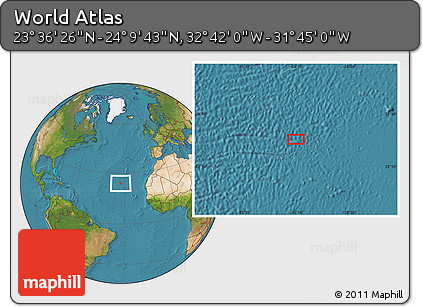 Satellite Location Map of the Area around 23° 53' 5" N, 32° 13' 30" W