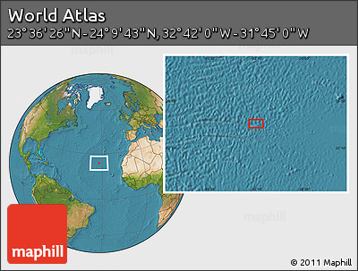Satellite Location Map of the Area around 23° 53' 5" N, 32° 13' 30" W