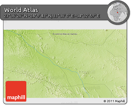 Physical 3D Map of the Area around 23° 53' 5" N, 34° 4' 30" E