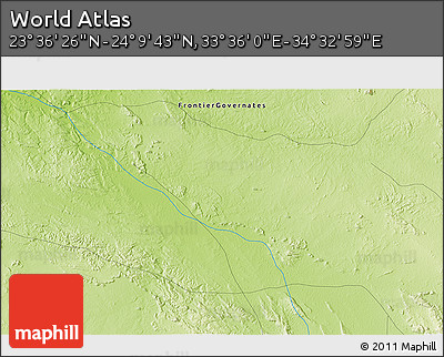 Physical 3D Map of the Area around 23° 53' 5" N, 34° 4' 30" E