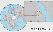 Gray Location Map of the area around 23° 53' 5" N, 34° 4' 30" E