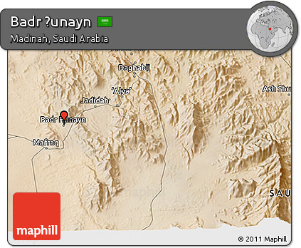 Satellite 3D Map of Badr Ḩunayn