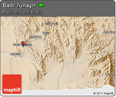 Satellite 3D Map of Badr Ḩunayn