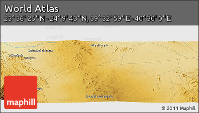 Physical Panoramic Map of the Area around 23° 53' 5" N, 40° 1' 29" E