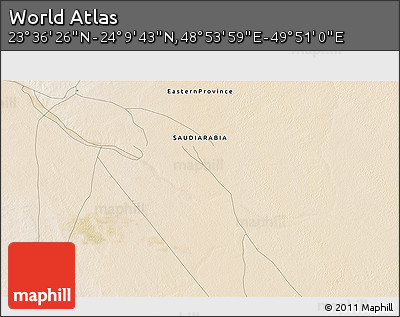 Satellite 3D Map of the Area around 23° 53' 5" N, 49° 22' 30" E