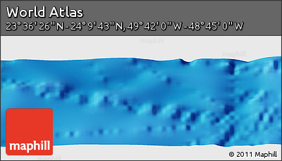 Physical Panoramic Map of the Area around 23° 53' 5" N, 49° 13' 30" W