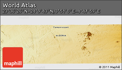 Physical Panoramic Map of the Area around 23° 53' 5" N, 4° 19' 30" E