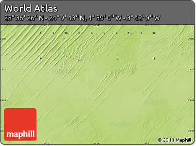 Physical Map of the Area around 23° 53' 5" N, 4° 10' 30" W
