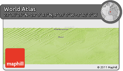 Physical Panoramic Map of the Area around 23° 53' 5" N, 4° 10' 30" W