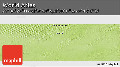 Physical Panoramic Map of the Area around 23° 53' 5" N, 4° 10' 30" W