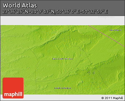 Physical 3D Map of the Area around 23° 53' 5" N, 51° 4' 30" E