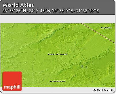 Physical 3D Map of the Area around 23° 53' 5" N, 51° 4' 30" E