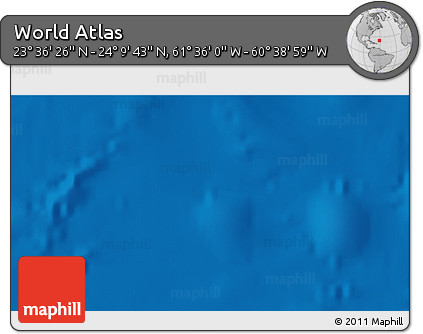 Physical 3D Map of the Area around 23° 53' 5" N, 61° 7' 30" W