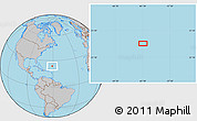 Gray Location Map of the area around 23° 53' 5" N, 61° 7' 30" W