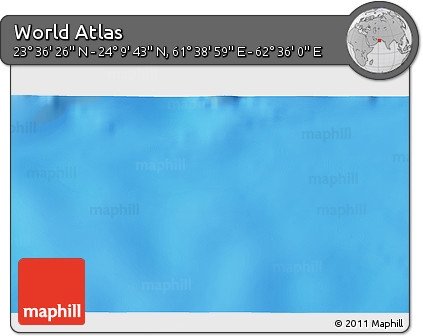 Physical 3D Map of the Area around 23° 53' 5" N, 62° 7' 30" E