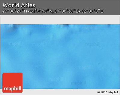 Physical 3D Map of the Area around 23° 53' 5" N, 62° 7' 30" E