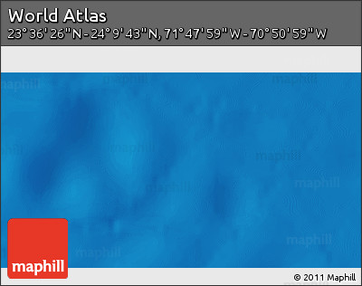 Physical 3D Map of the Area around 23° 53' 5" N, 71° 19' 29" W