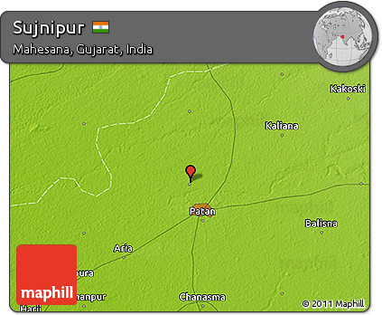 Physical 3D Map of Sujnipur