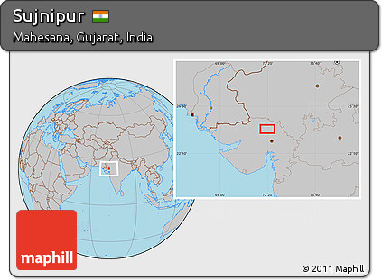 Gray Location Map of Sujnipur