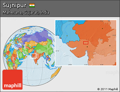 Political Location Map of Sujnipur