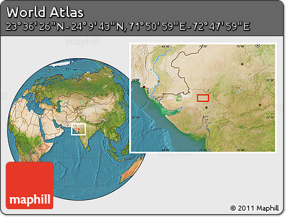 Satellite Location Map of the Area around 23° 53' 5" N, 72° 19' 29" E